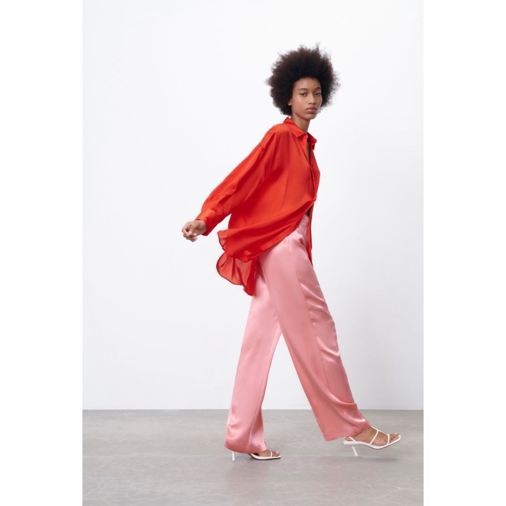 Oversized Satin Effect Shirt